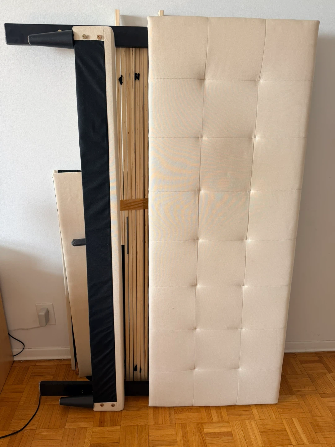 Upholstered Headboard Bed Frame with Wooden Slats - photo 5