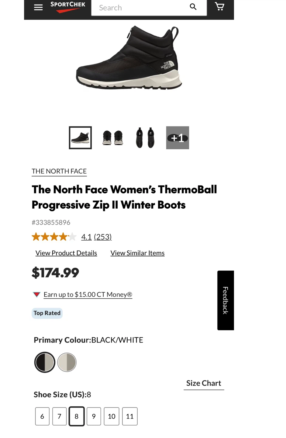The North Face Women's ThermoBall  Zip-Up II Snow Boots - Size 8