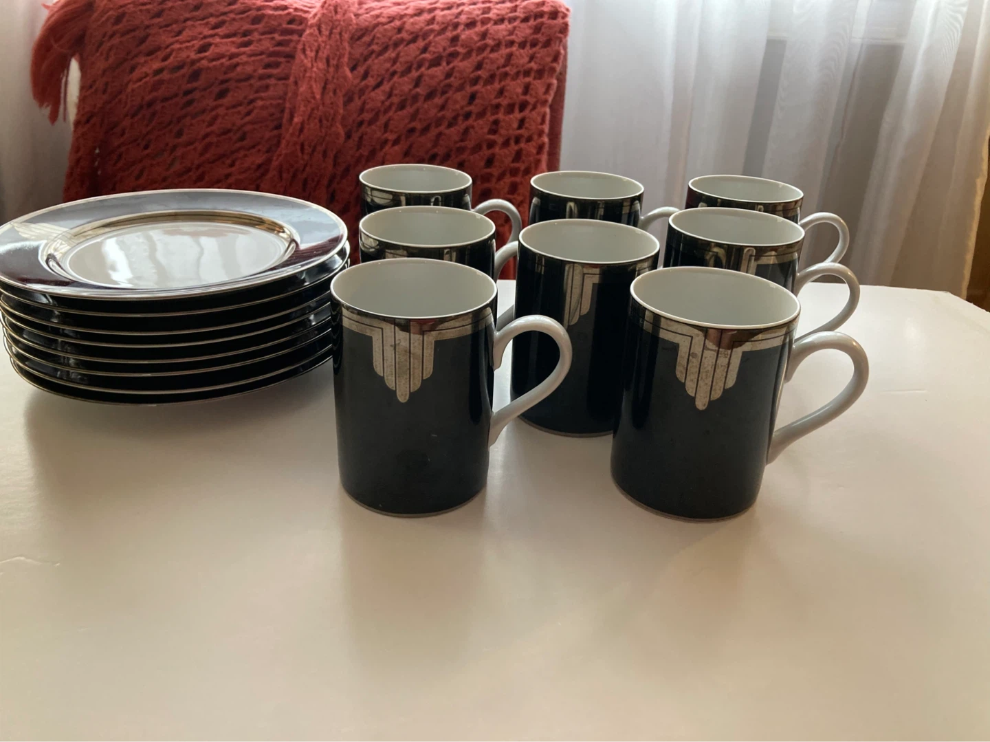 Fitz and Floyd Roxy Fine Porcelain Cups and Saucers Set - photo 2
