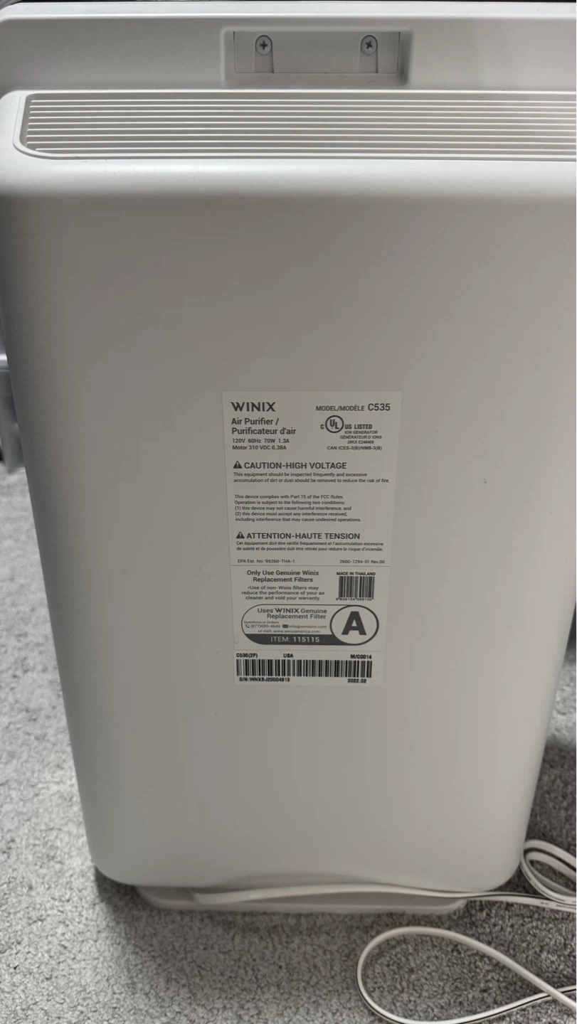 Winix C535 Air Purifier - photo 5