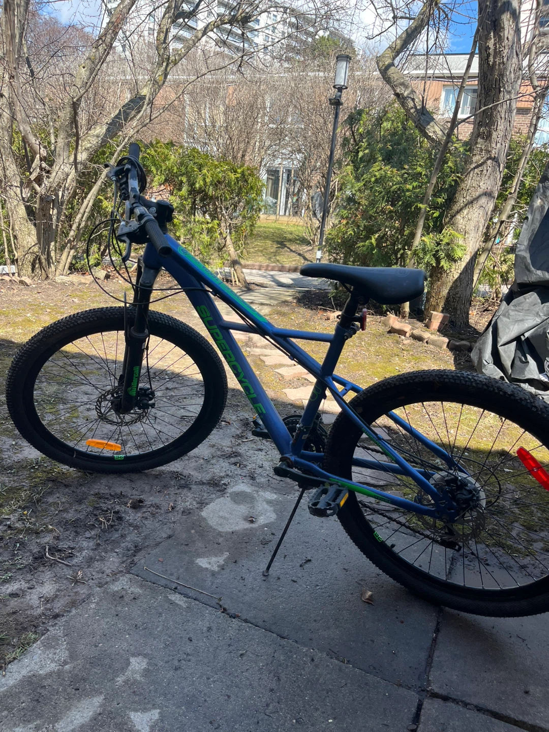Bike with helmet and lock