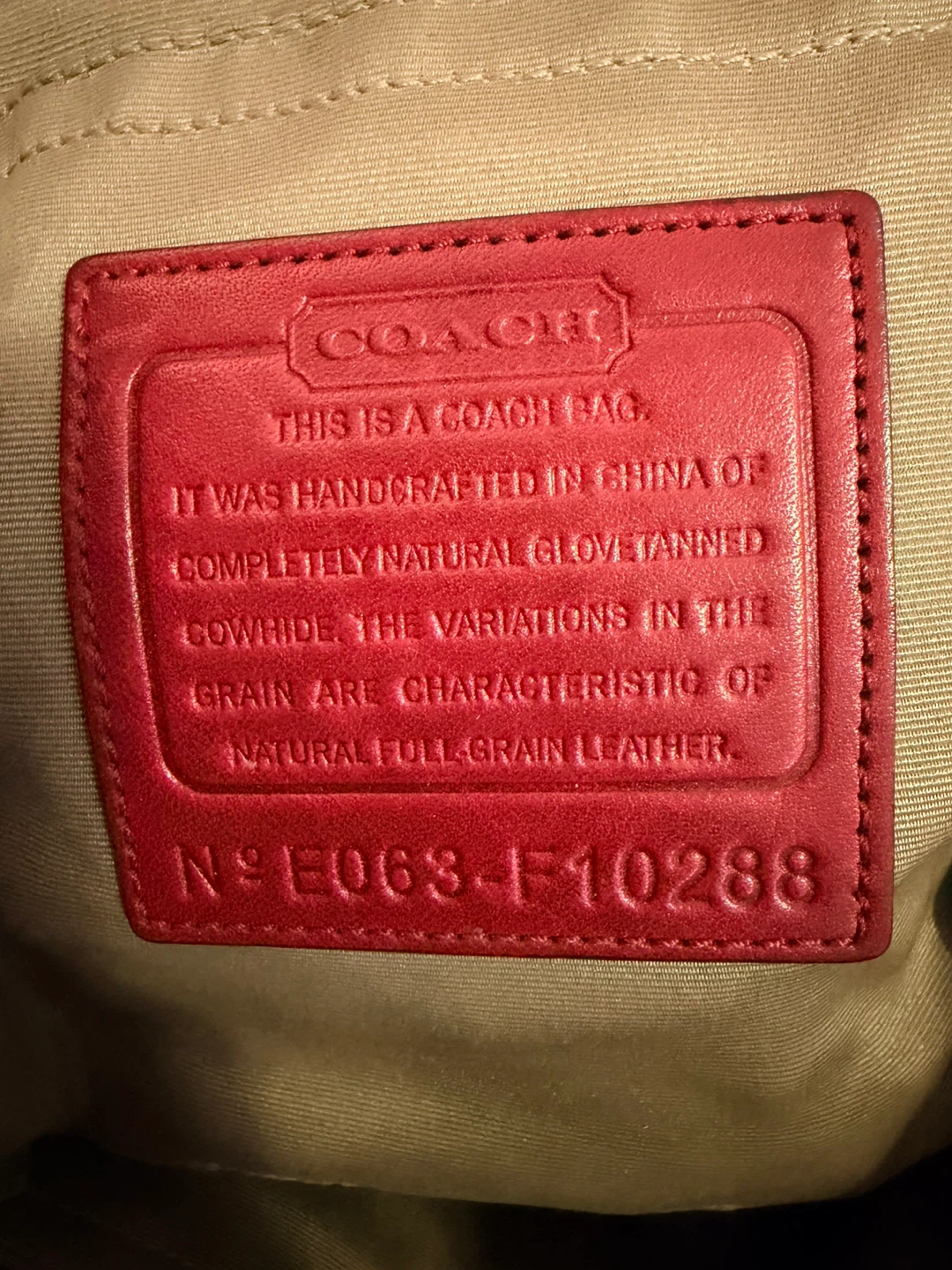 Red Leather Coach Tote Bag - photo 5