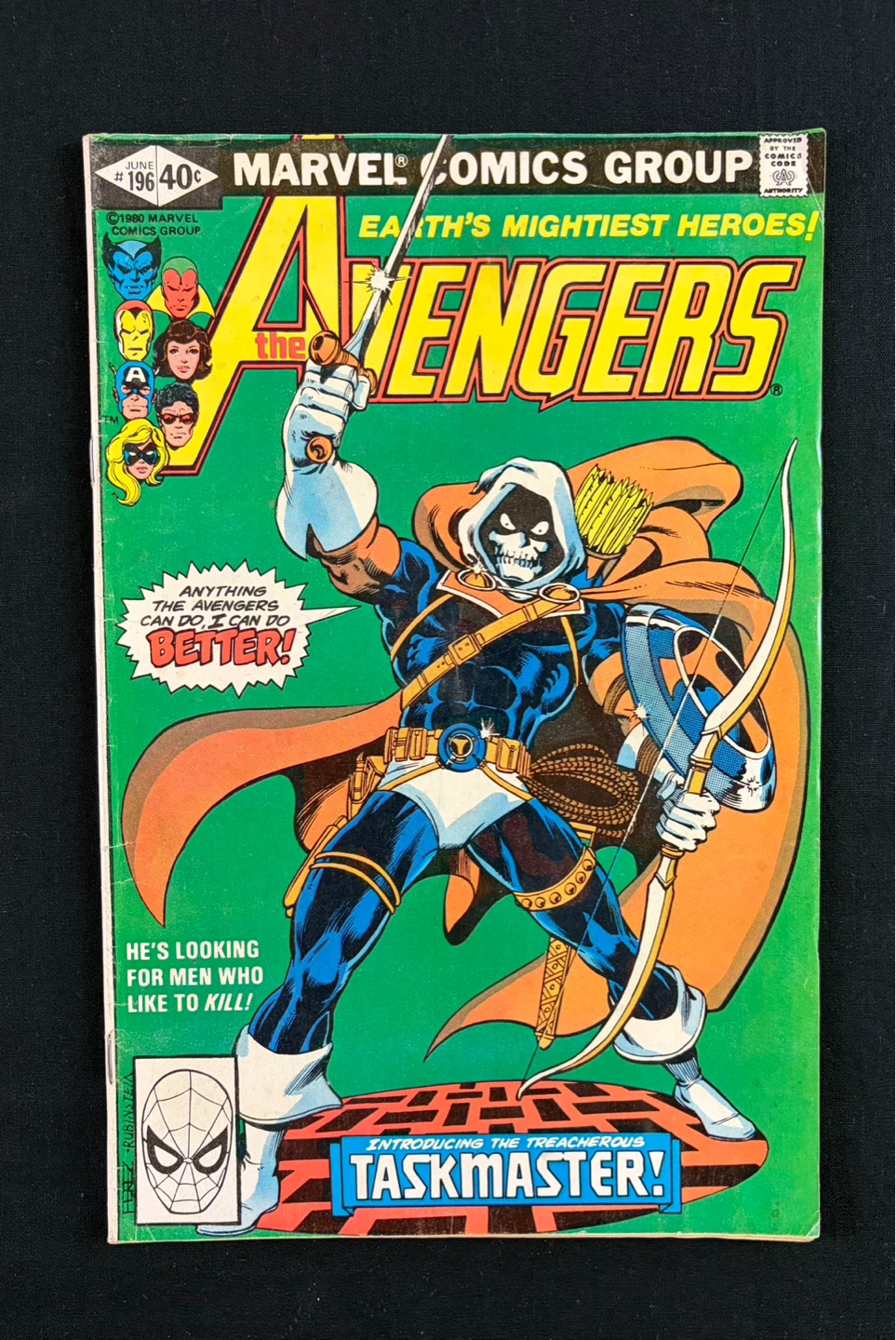 The Avengers #196 Comic Book. Key Issue, First “Taskmask”