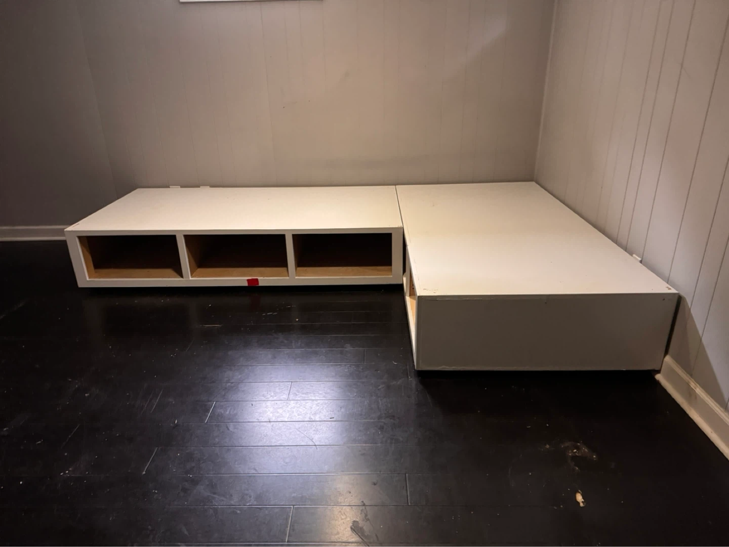 2 Twin Size Wooden Platforms with Storage