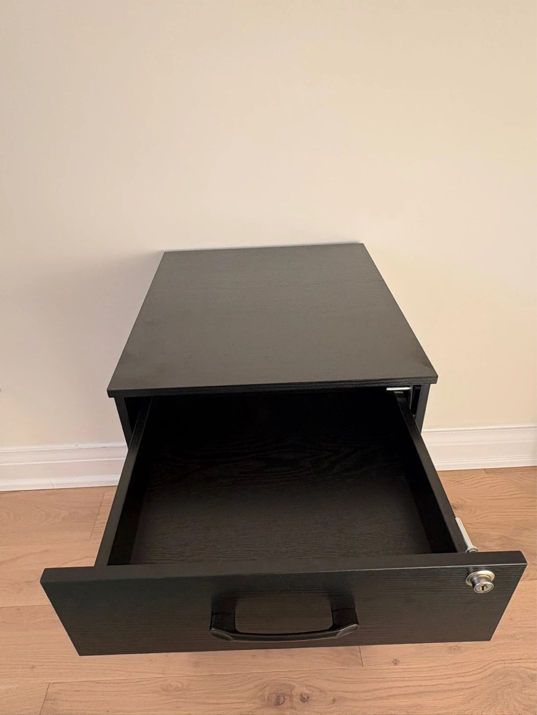 Black Wood 3-Drawer Mobile File Cabinet - photo 3