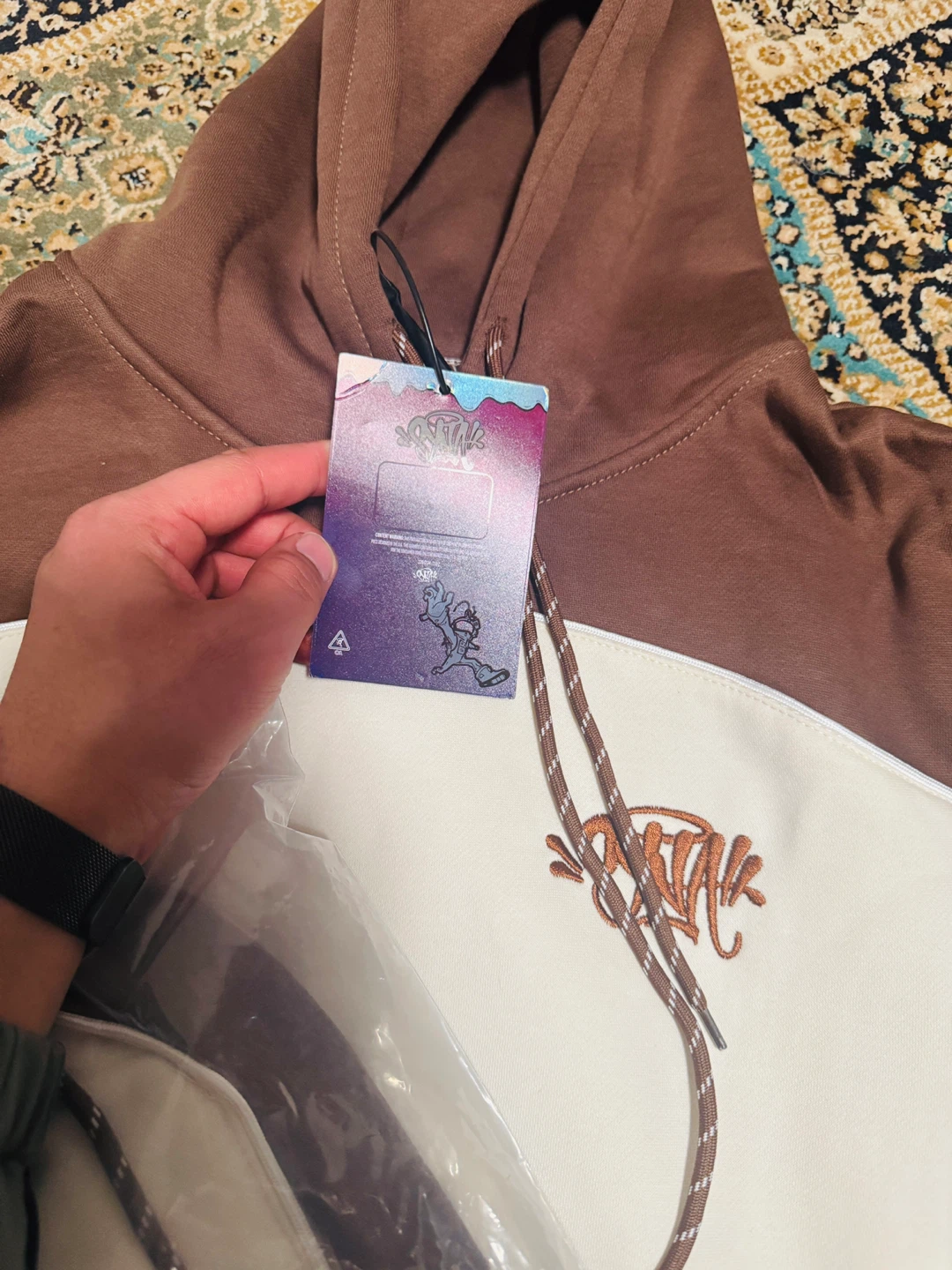 Brown and Cream Hoodie and Pants Set - photo 4