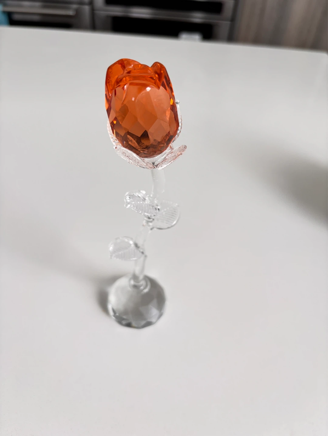 Crystal Glass Rose Figurine - Orange - photo 4