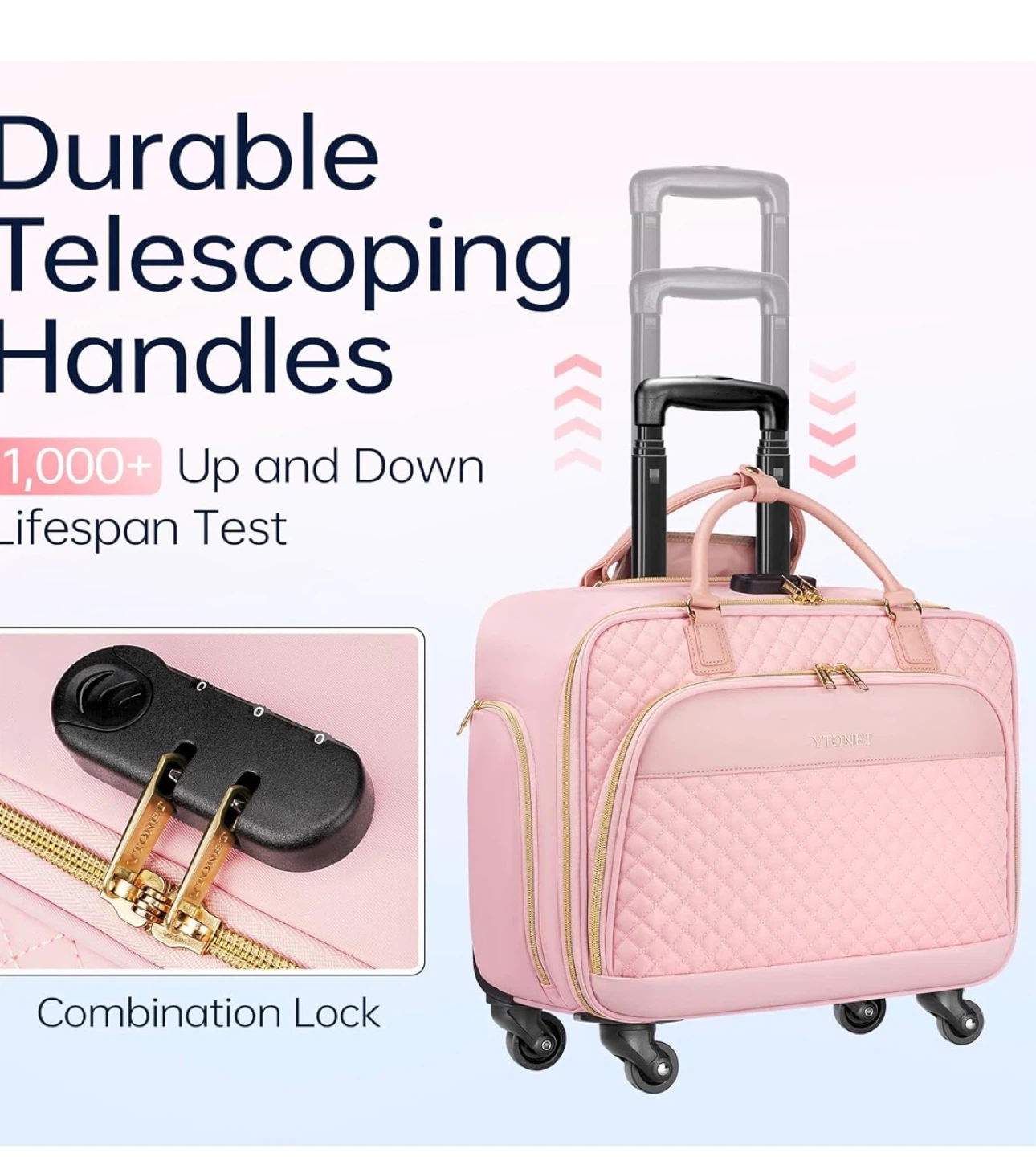 YTONET Pink Rolling bag 35L - photo 3