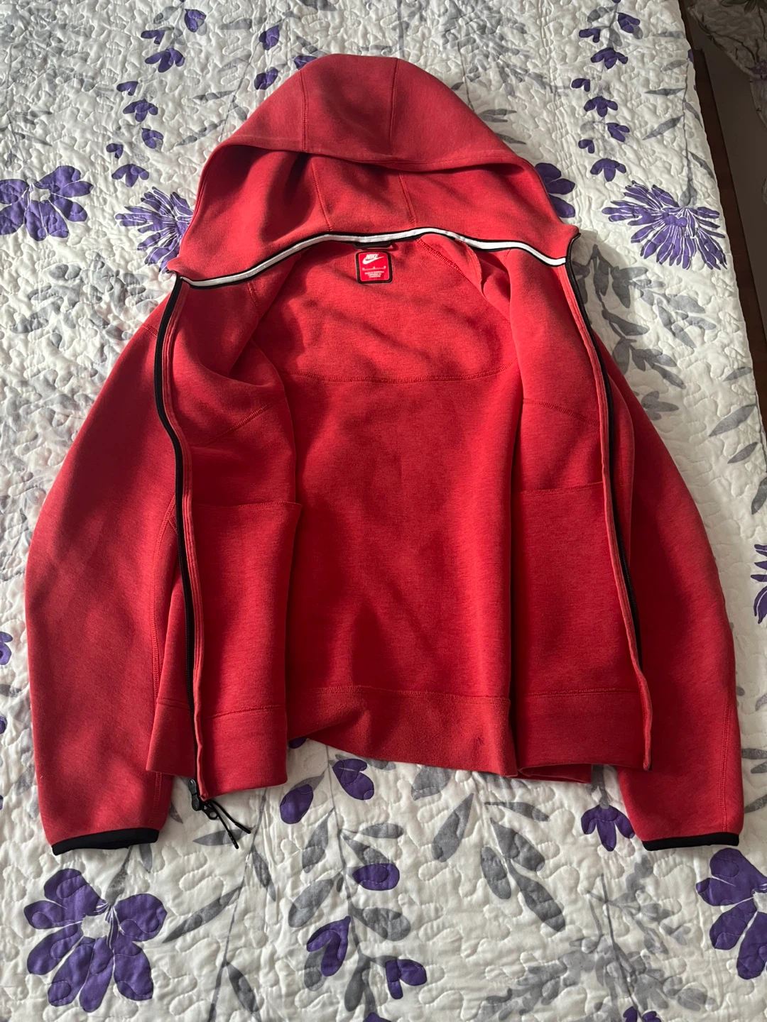 Nike Tech Fleece Full Zip Hoodie Red - photo 2