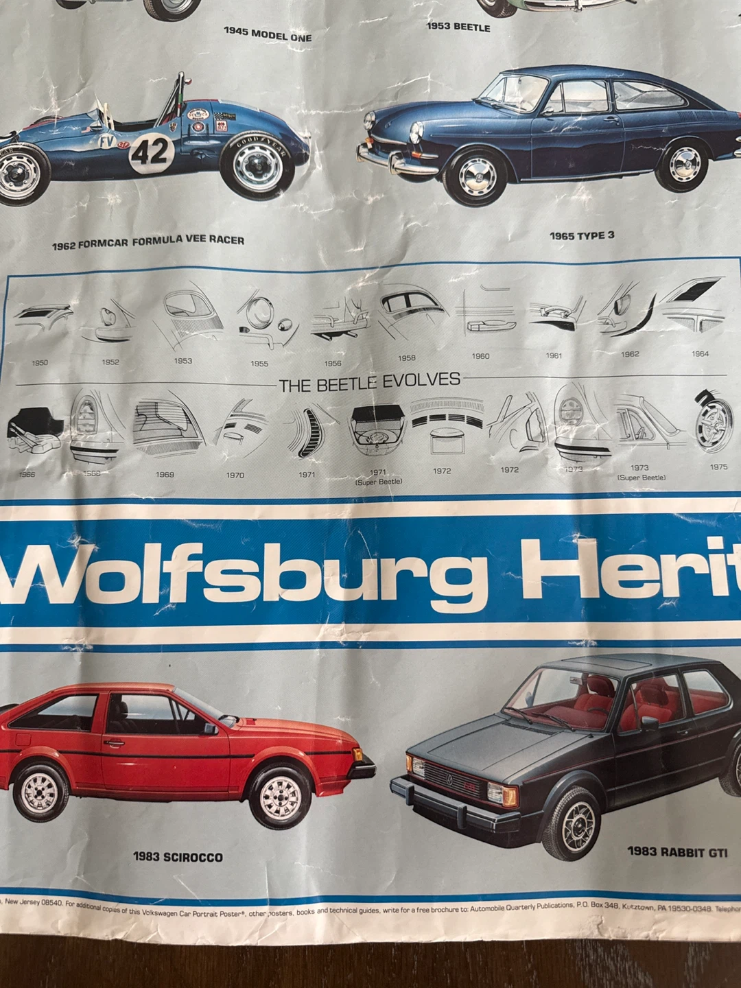 Vintage rescued Volkswagen poster. Great restoration project. - photo 2