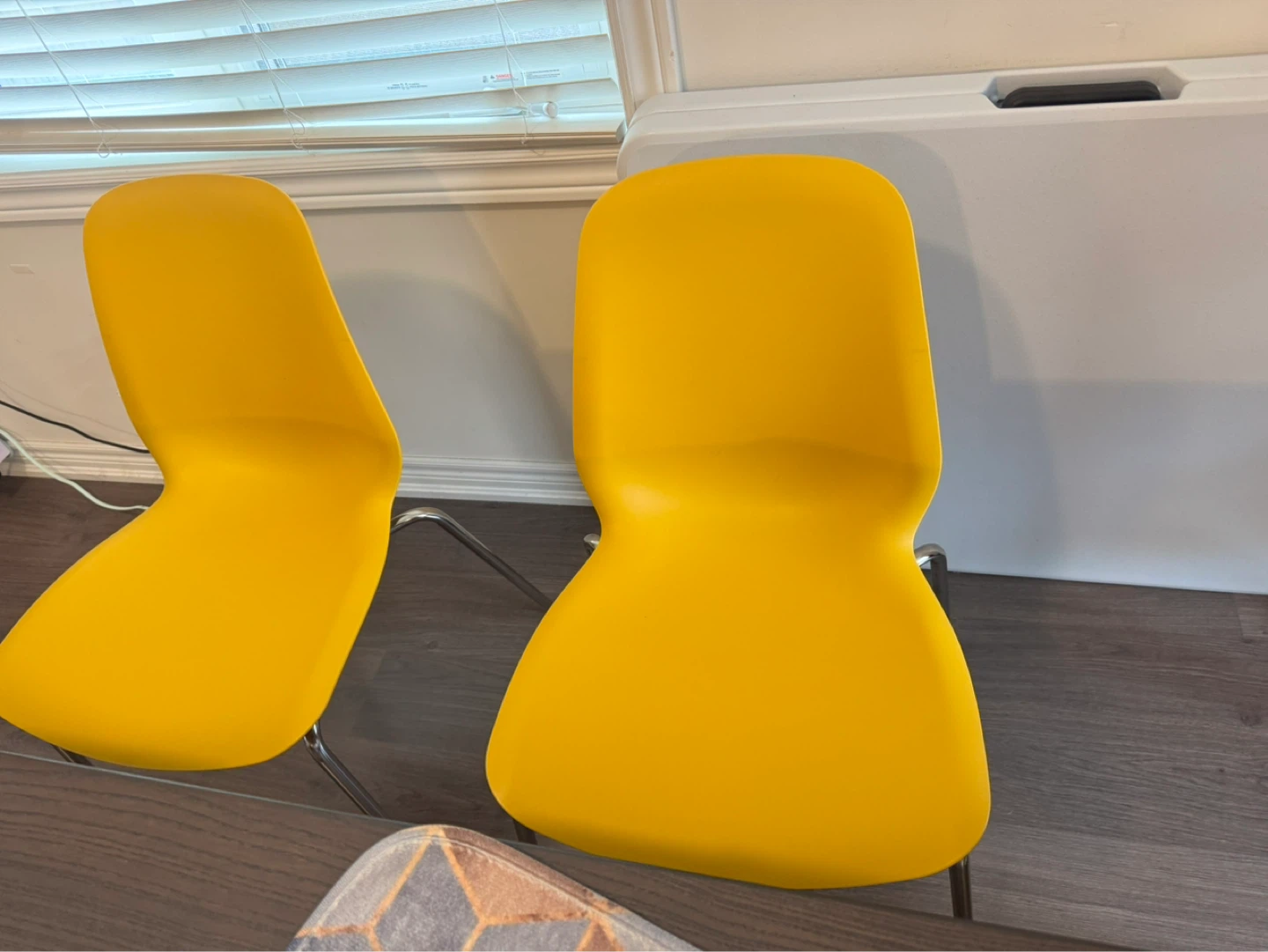 Set of 2 Yellow Dining Chairs