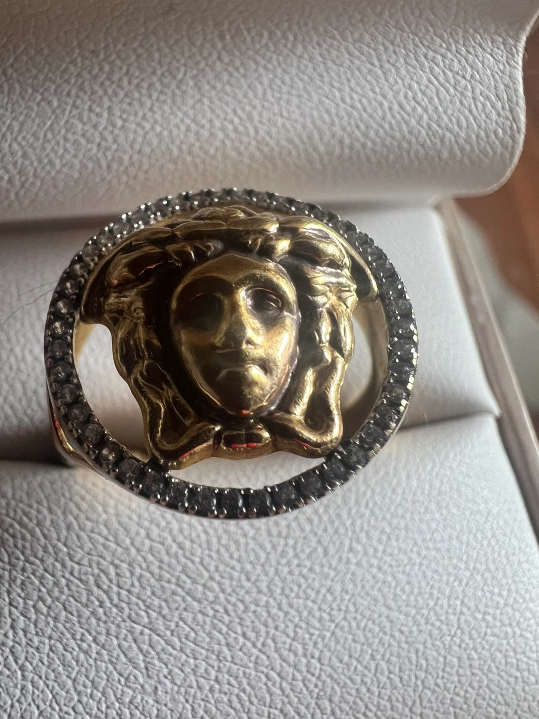 10K Gold Medusa Ring with Diamonds