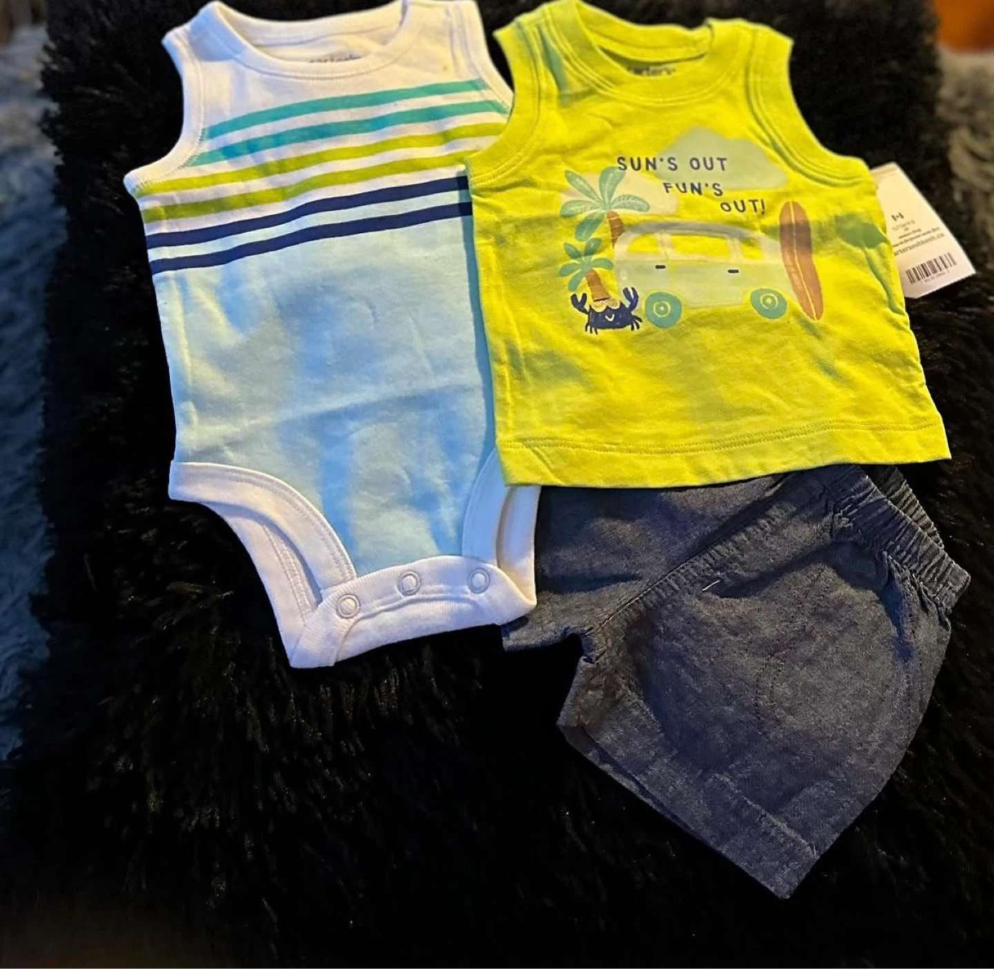 BOYS 3Pc SHORTS SUITE ( SIZE:NEWBORN)