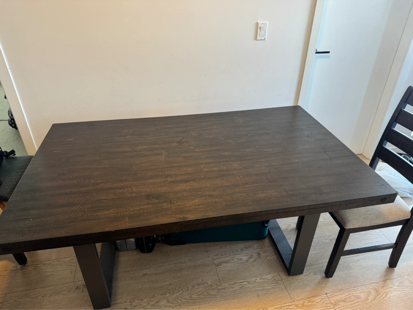 Dark Wood Dining Table with 4 Chairs