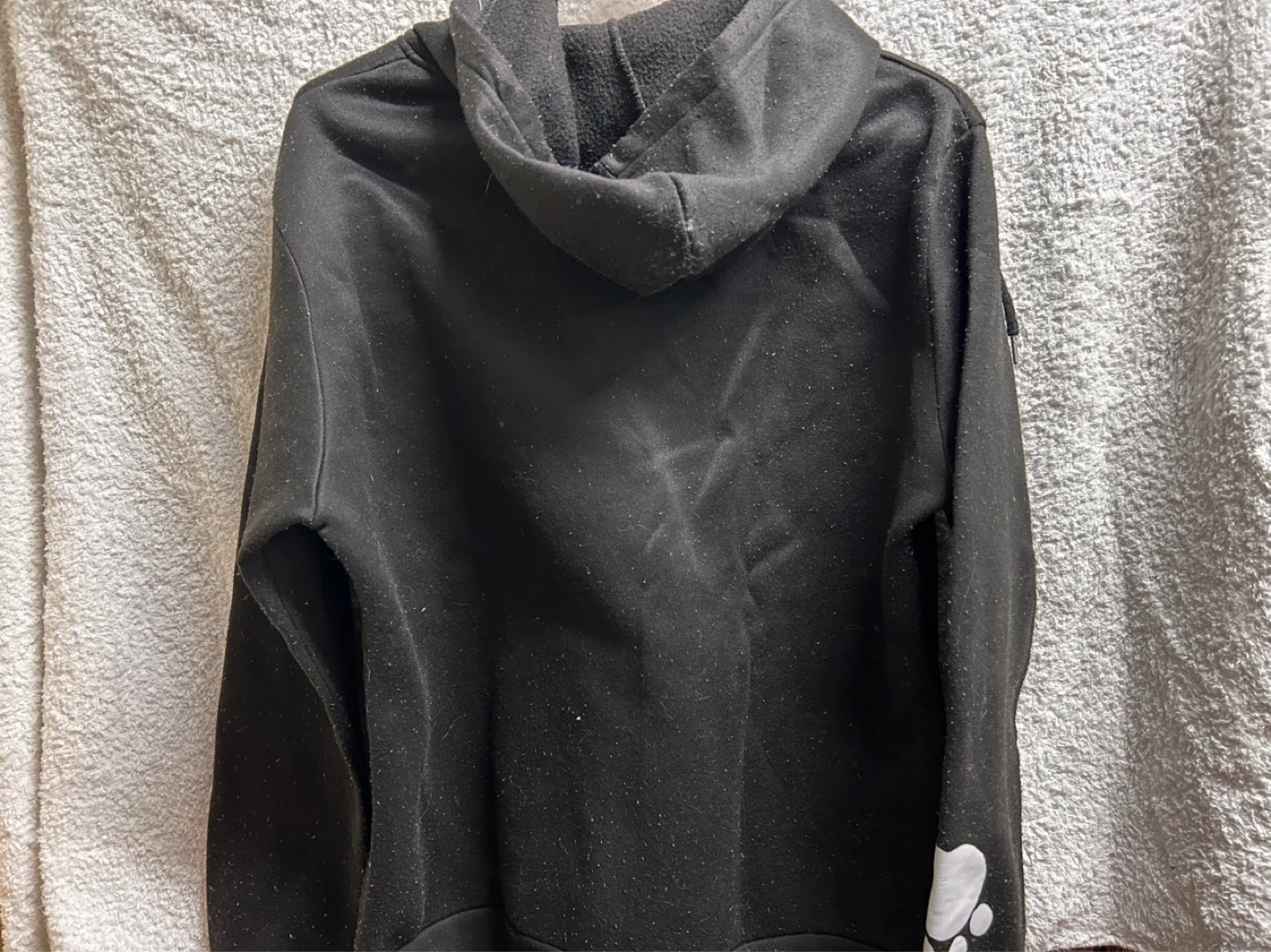 Black Hoodie with Cat Face Graphic - Small - photo 2