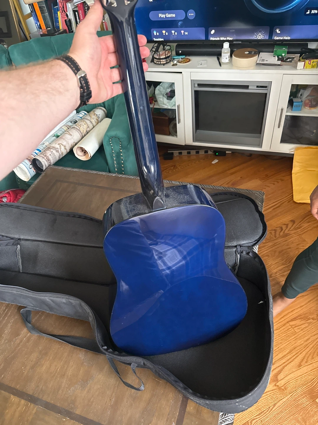 Johnson Blue Acoustic Guitar with Gig Bag - photo 4