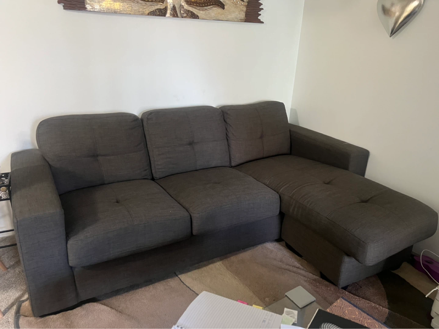 Dark - olive green-Sectional Sofa