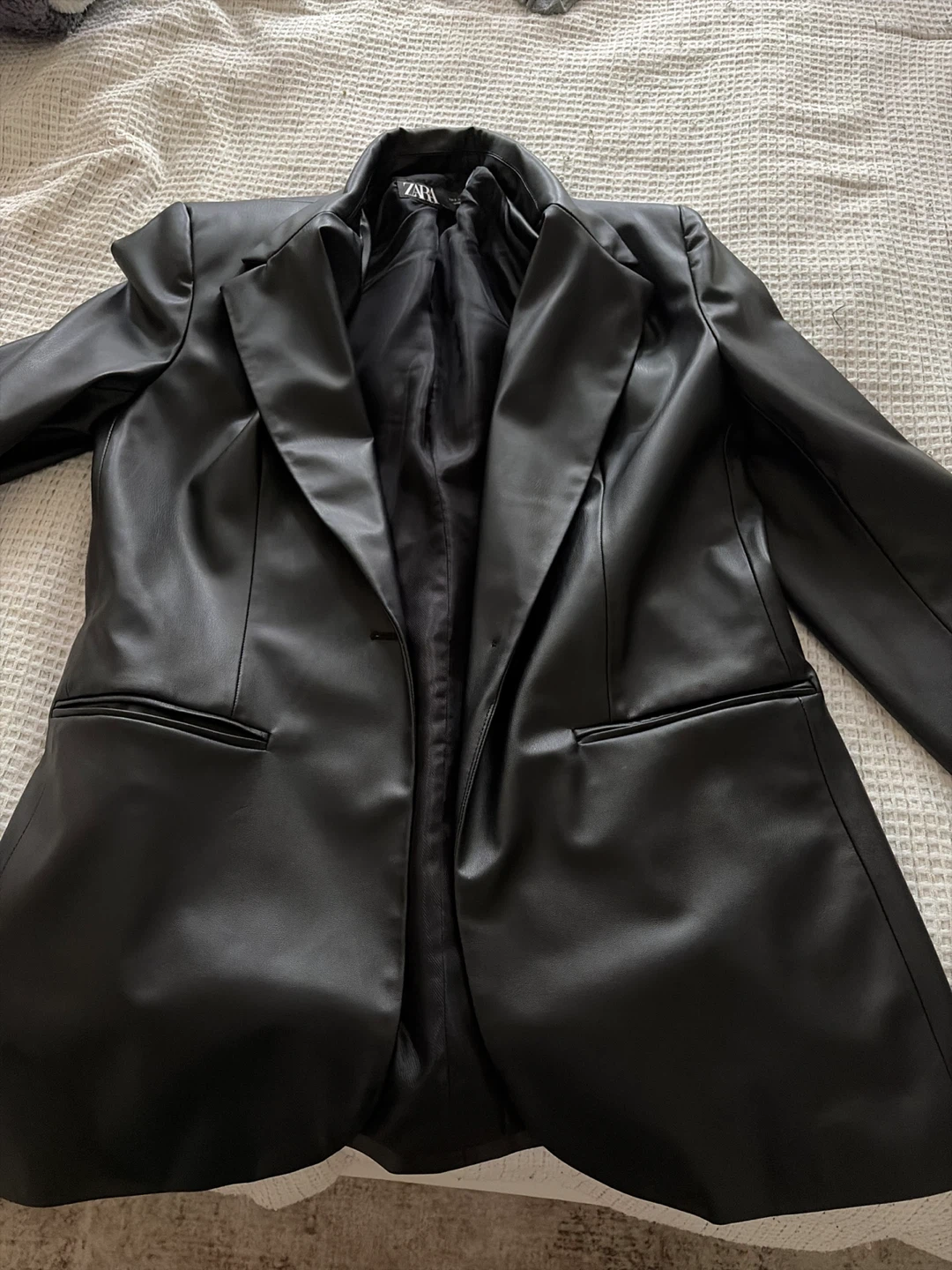 Zara Faux Leather Blazer - photo 2