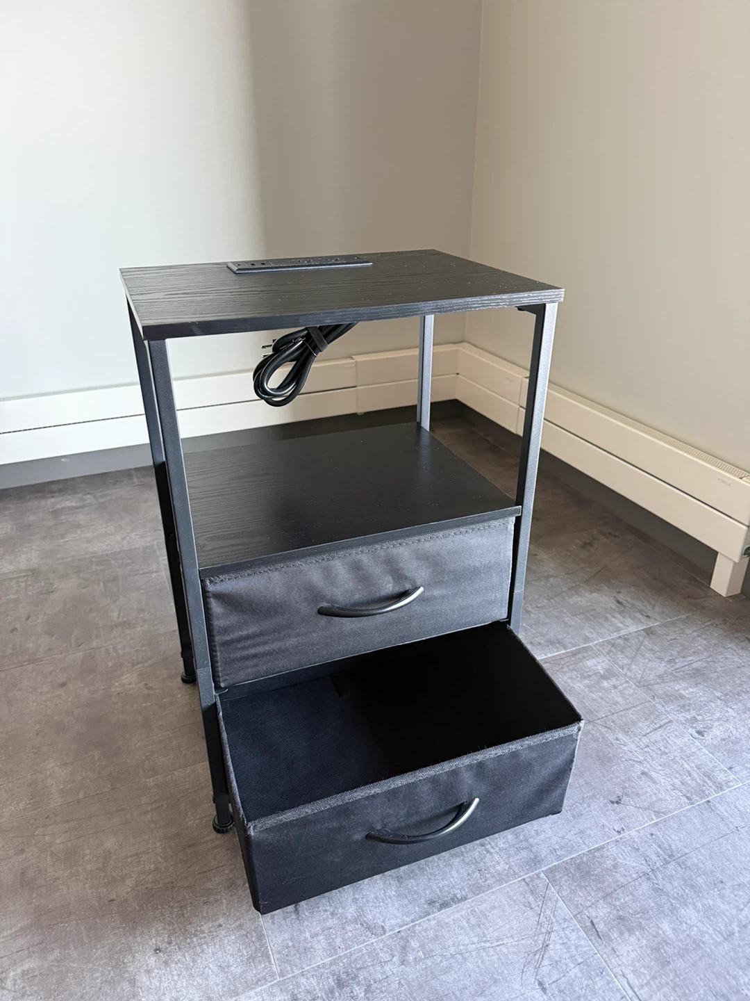 Nightstand with Drawers and Built-in Outlet - photo 2