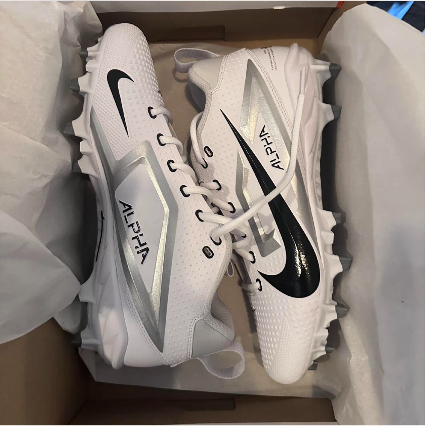 Nike Alpha Men's Football Cleats White/Silver