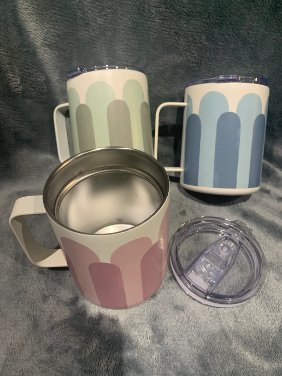 Set of 3 insulated travel mugs with lids - photo 2