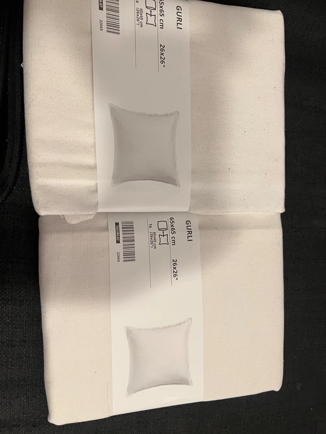 2x white Ikea cushion covers