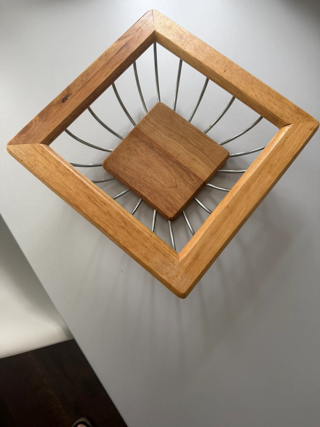 Wooden and Metal Fruit or Bread Basket