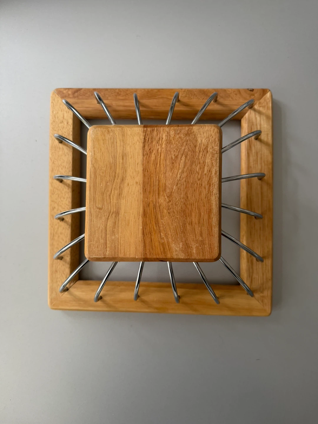 Wooden and Metal Fruit or Bread Basket - photo 2