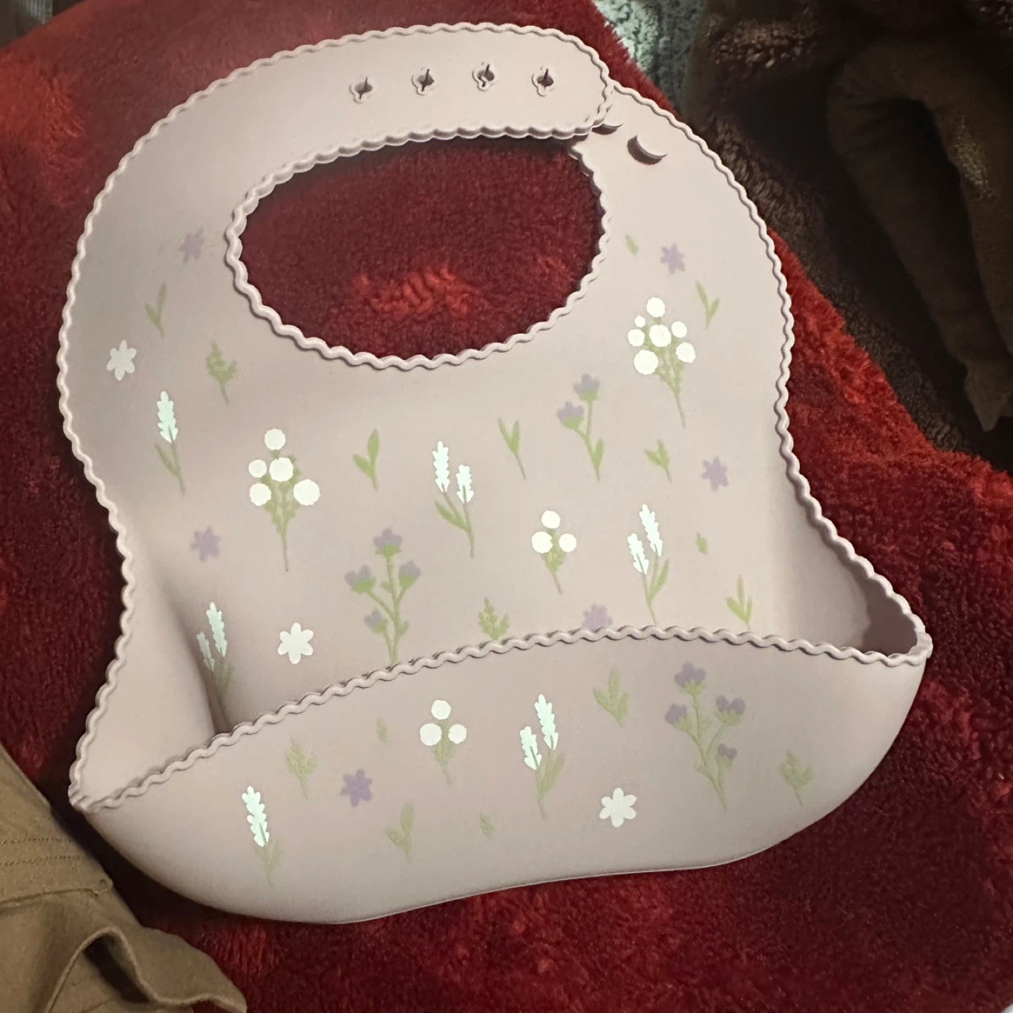 Neat Solutions Pink Floral Silicone Baby Bib