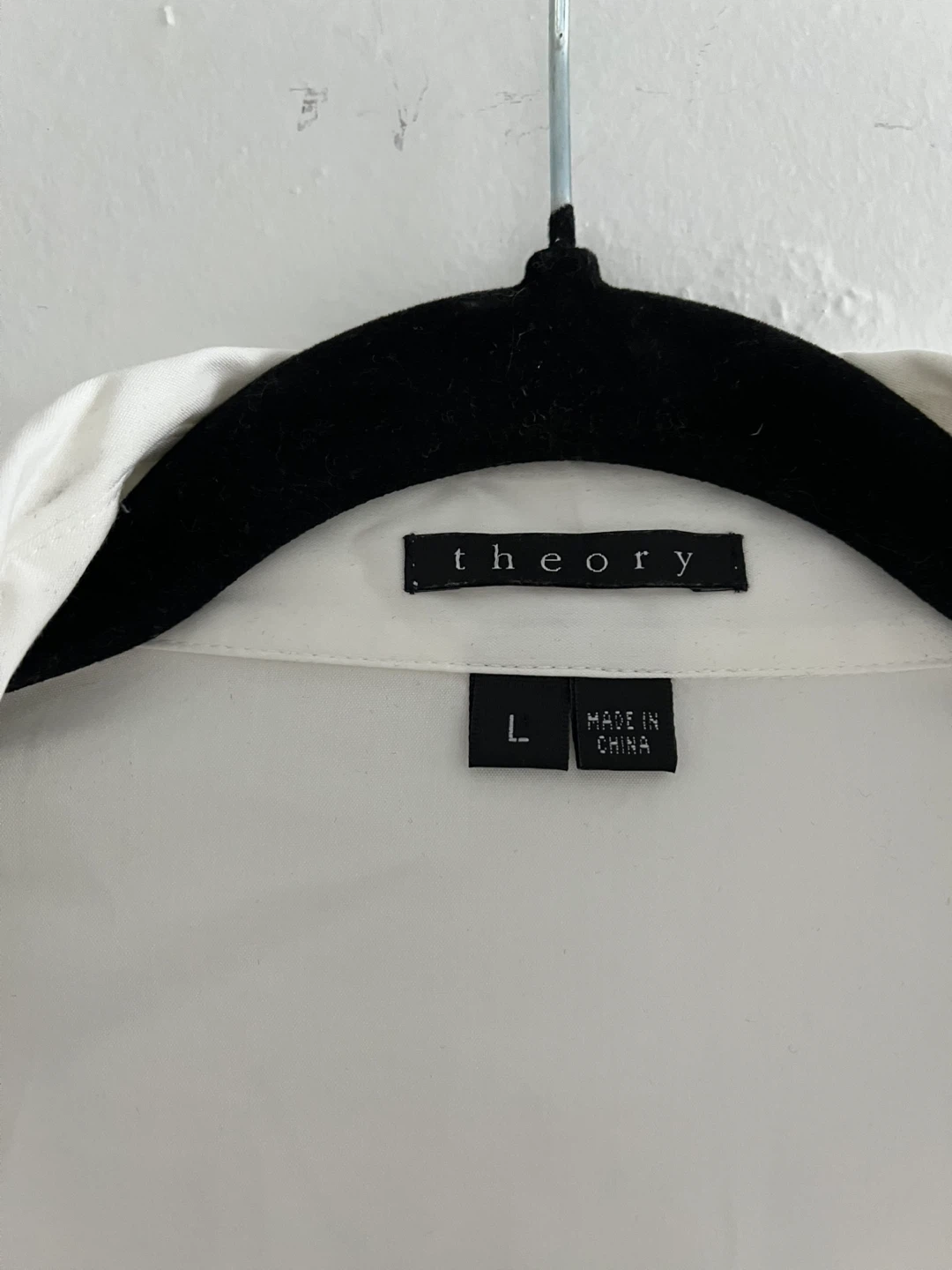 Theory White Button-Up Shirt Size L - photo 2