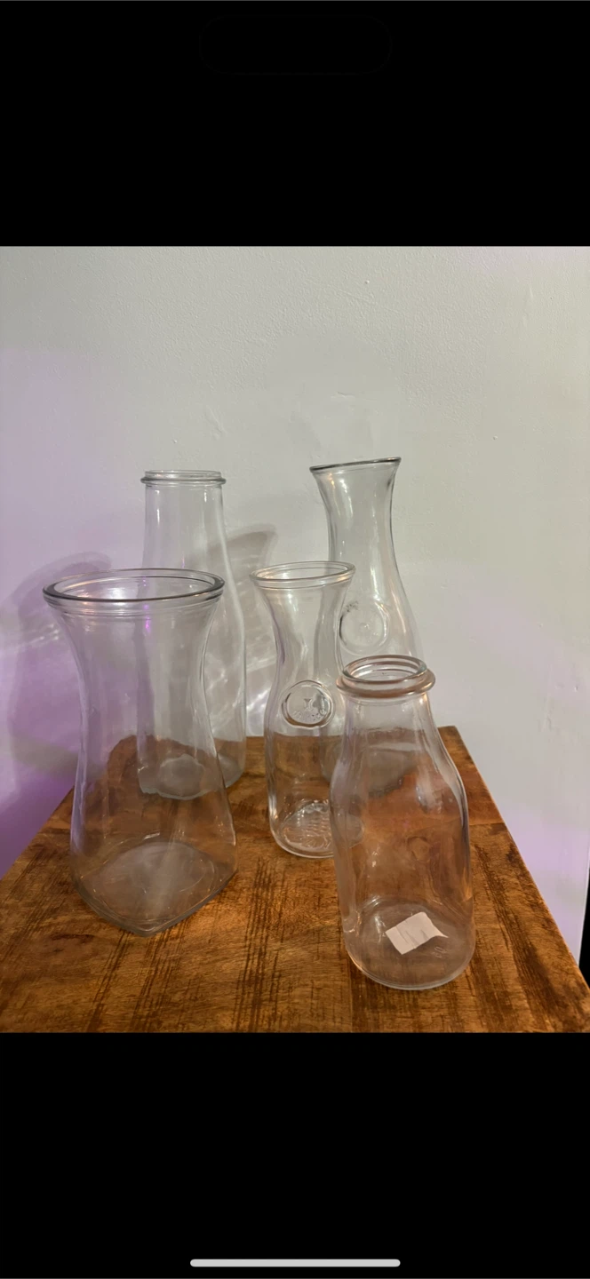 Set of 5 Glass Pitchers