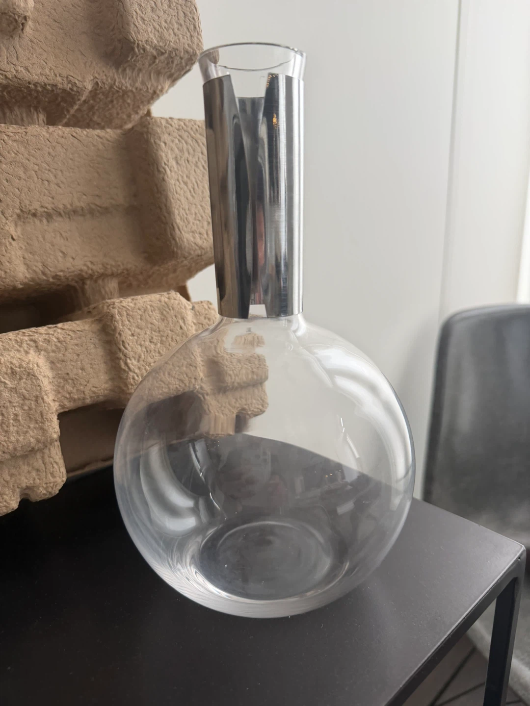 Glass Carafe with Stainless Steel Accent