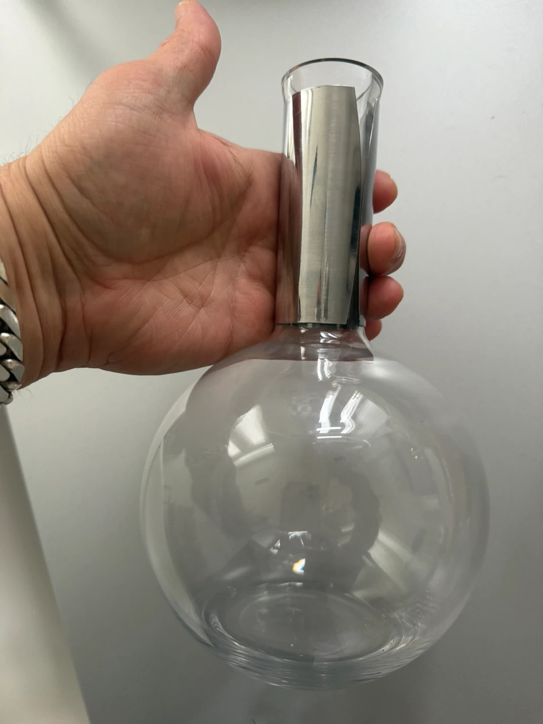 Glass Carafe with Stainless Steel Accent - photo 3