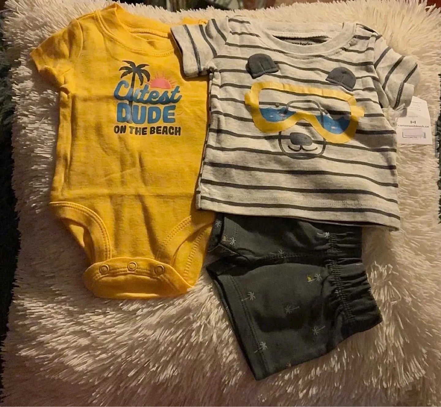 BOYS 3PC SHORTS SUITE (SIZE:NEWBORN)