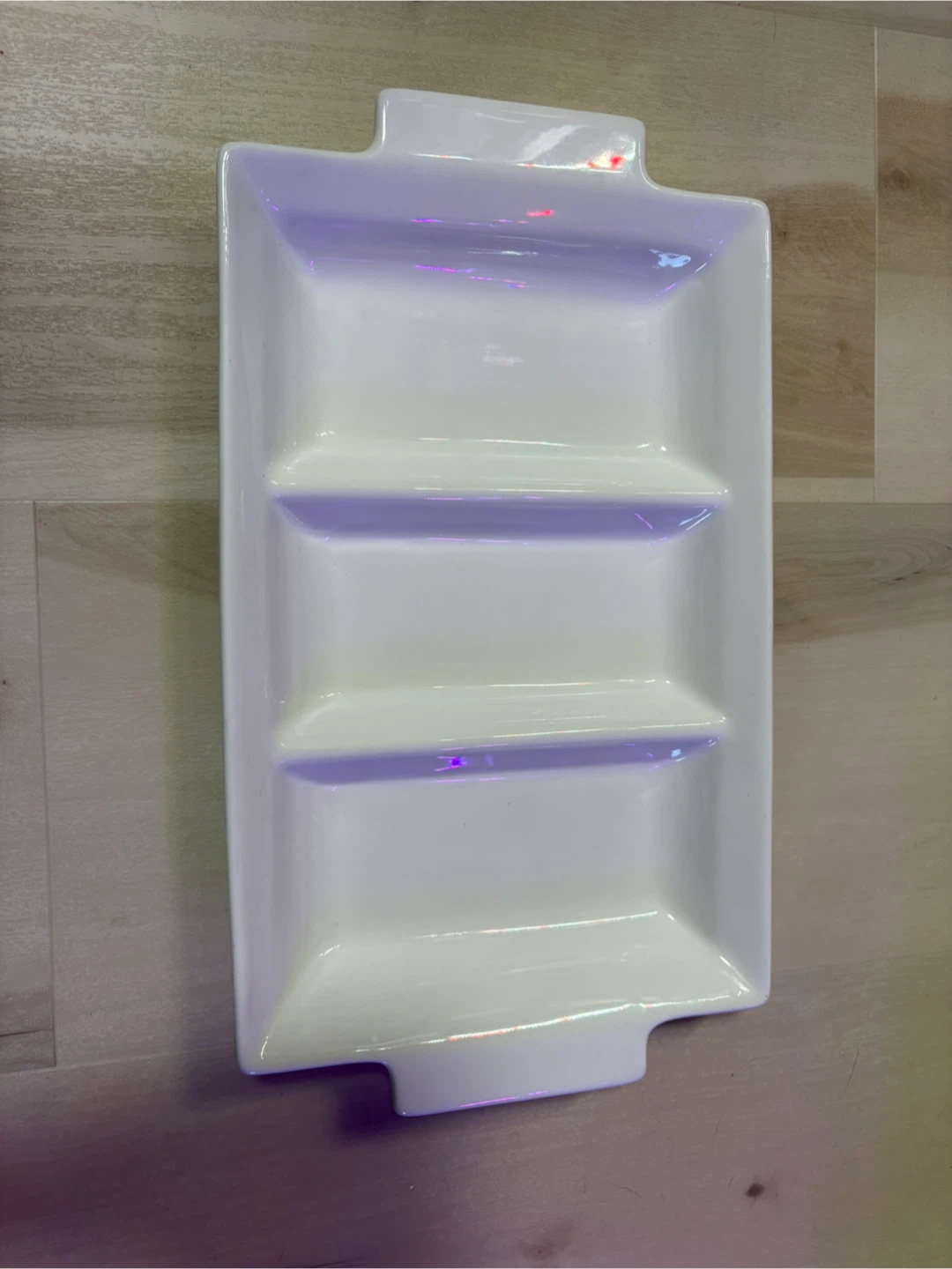 White Ceramic 3-Section Serving Platter
