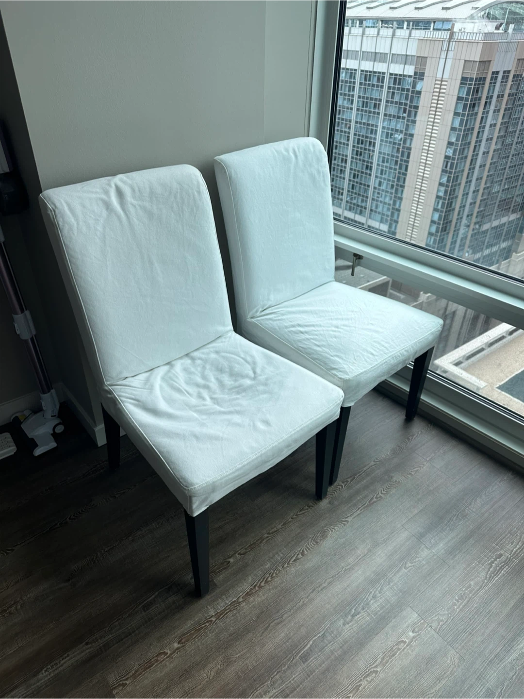 Pair of White Dining Chairs (IKEA)