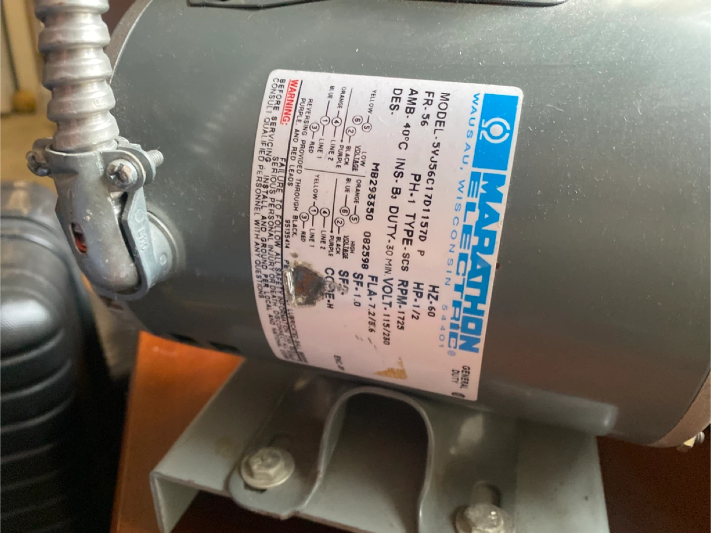 Marathon Electric Motor 1/2 HP - photo 4