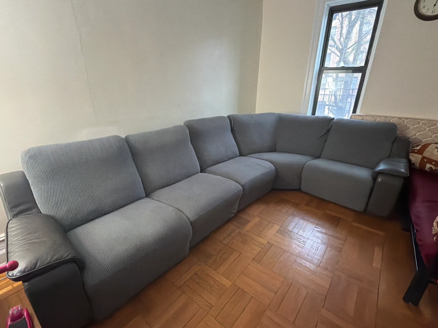 Gray Sectional Sofa with Recliners