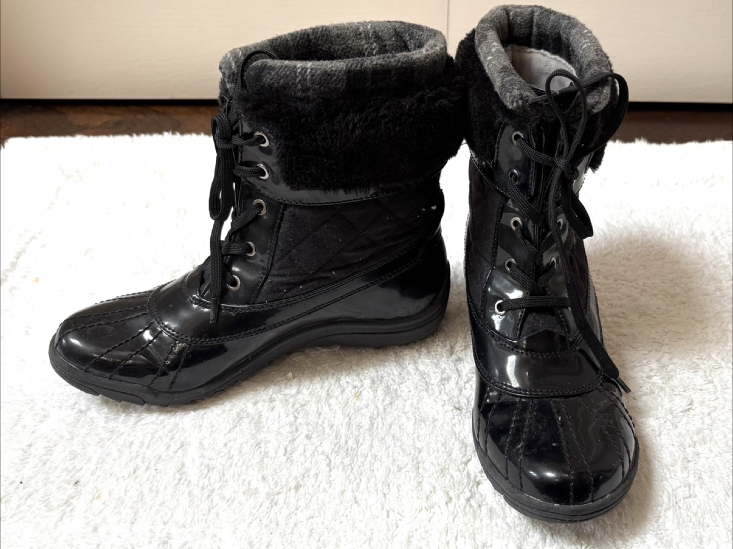 Anne Klein Sport Black Faux Fur Lined Winter Boots Size 6.5M - photo 2