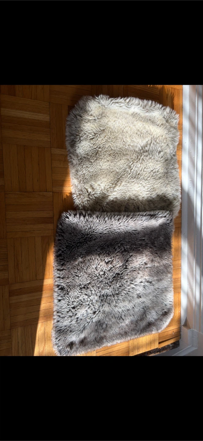 Faux Fur Throw Pillows (Set of 2)