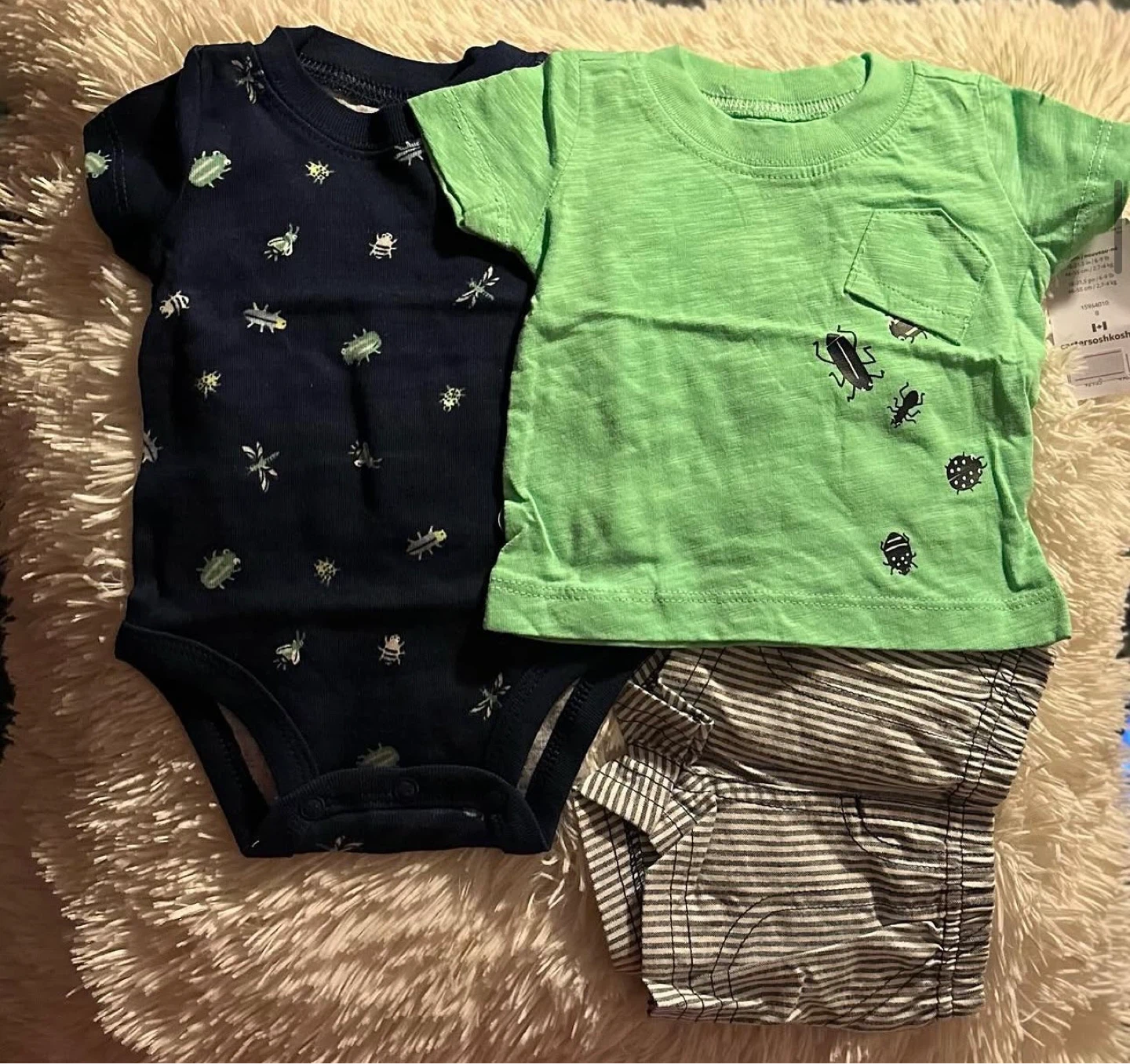 BOYS 3PC SHORTS SUITE (SIZE: NEWBORN)