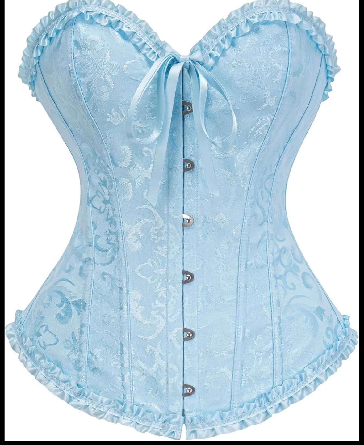 Light Blue Brocade Corset Size S - photo 3