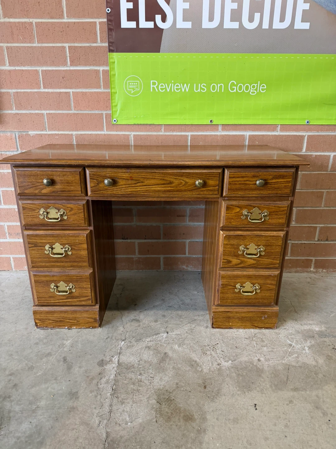 Wooden Desk with Drawers