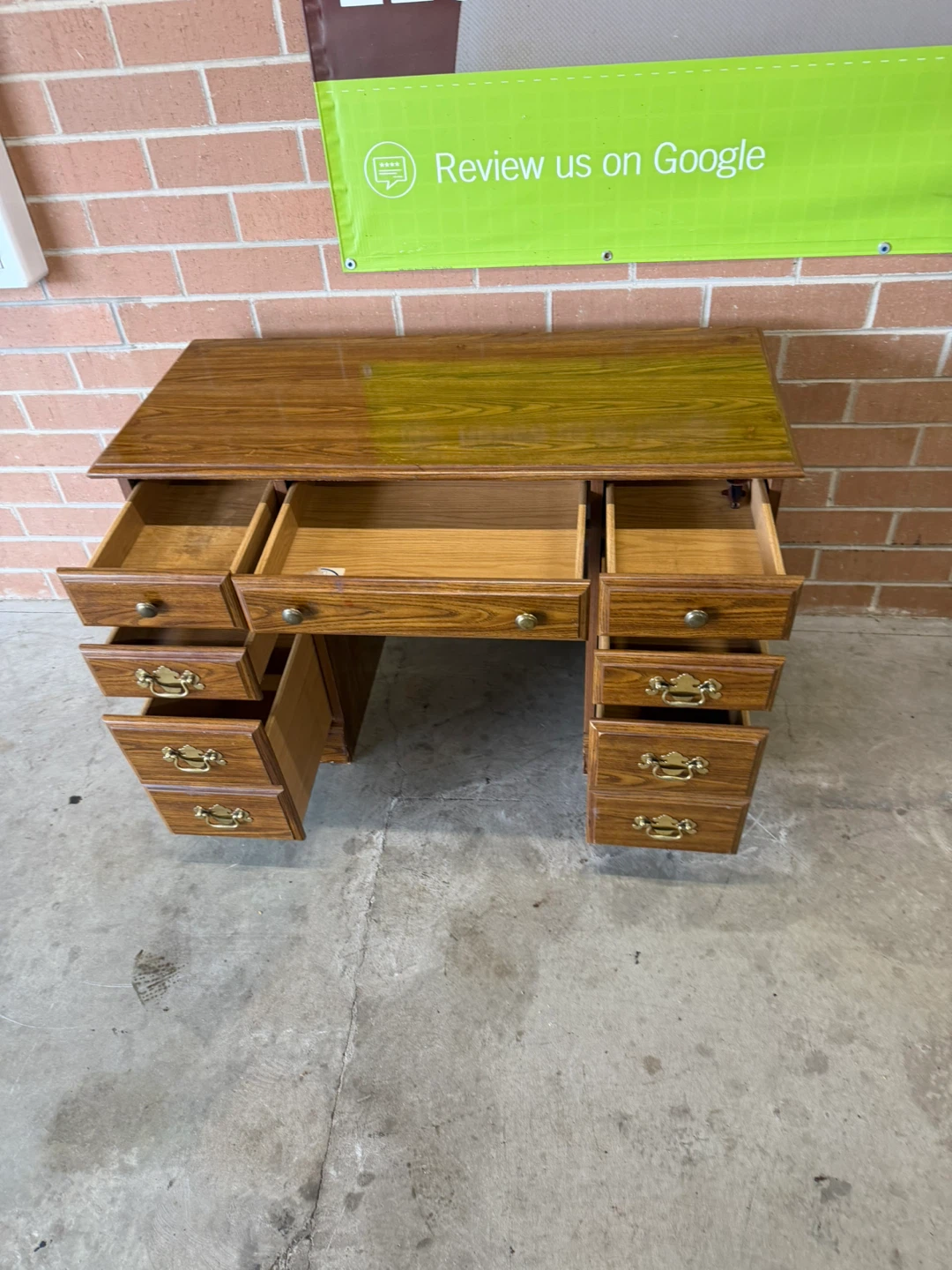 Wooden Desk with Drawers - photo 2