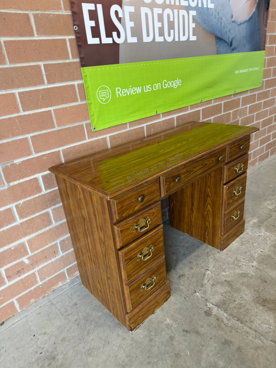 Wooden Desk with Drawers - photo 4