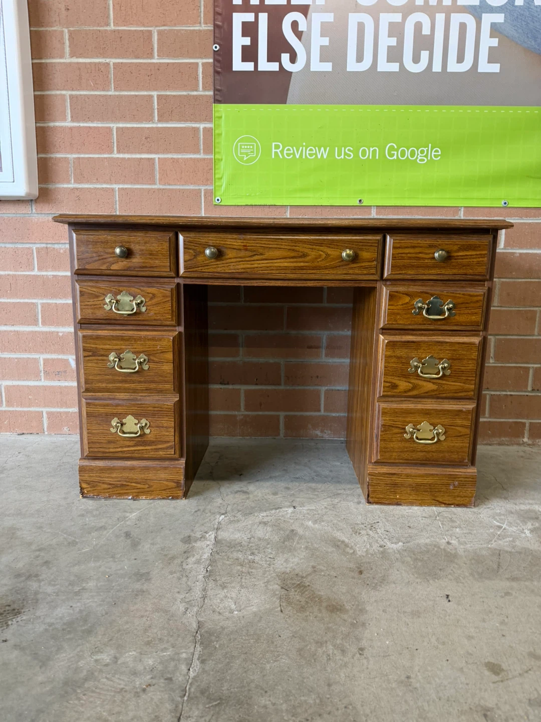 Wooden Desk with Drawers - photo 3