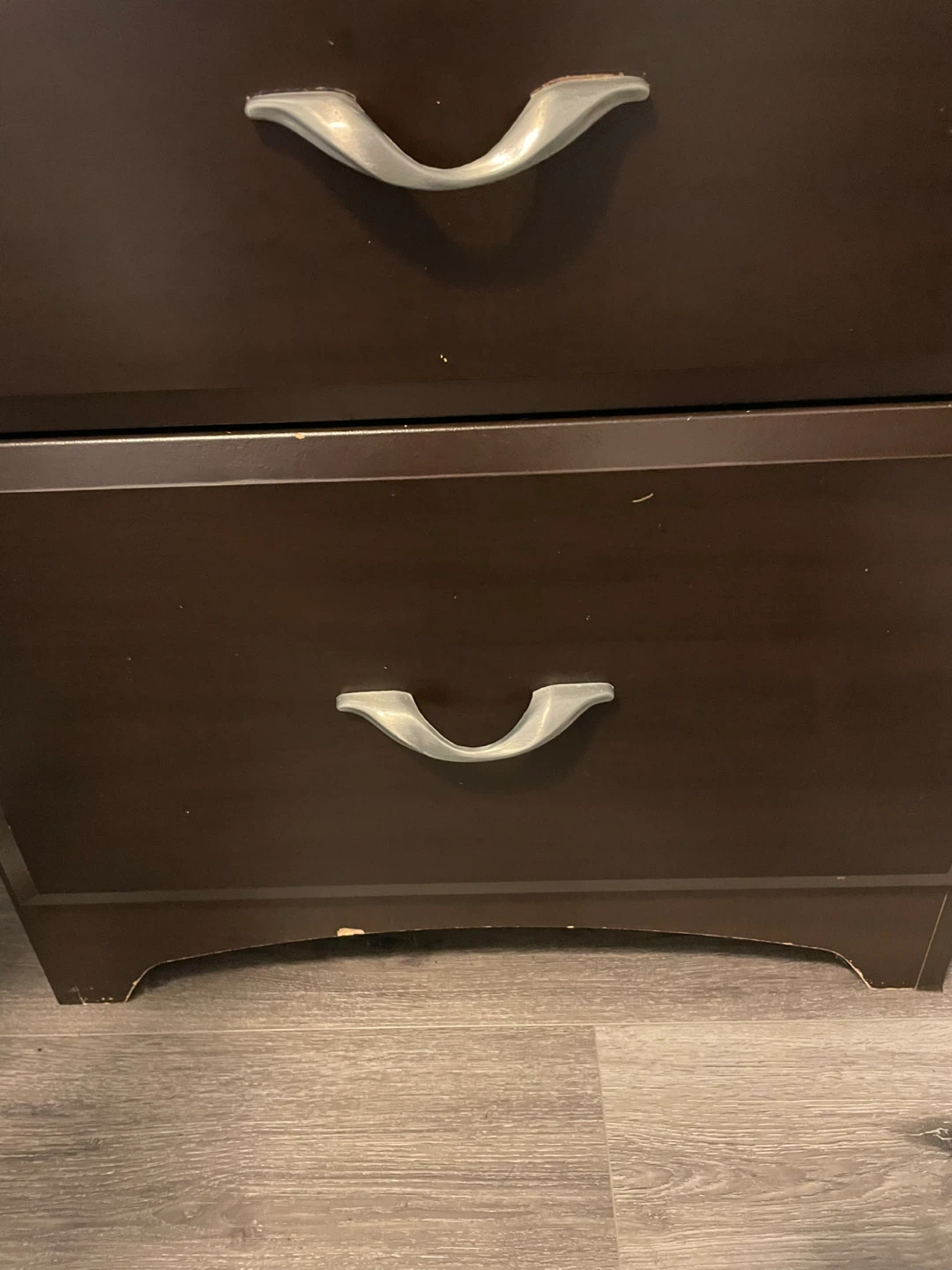Dark Brown 2-Drawer Nightstand - photo 3