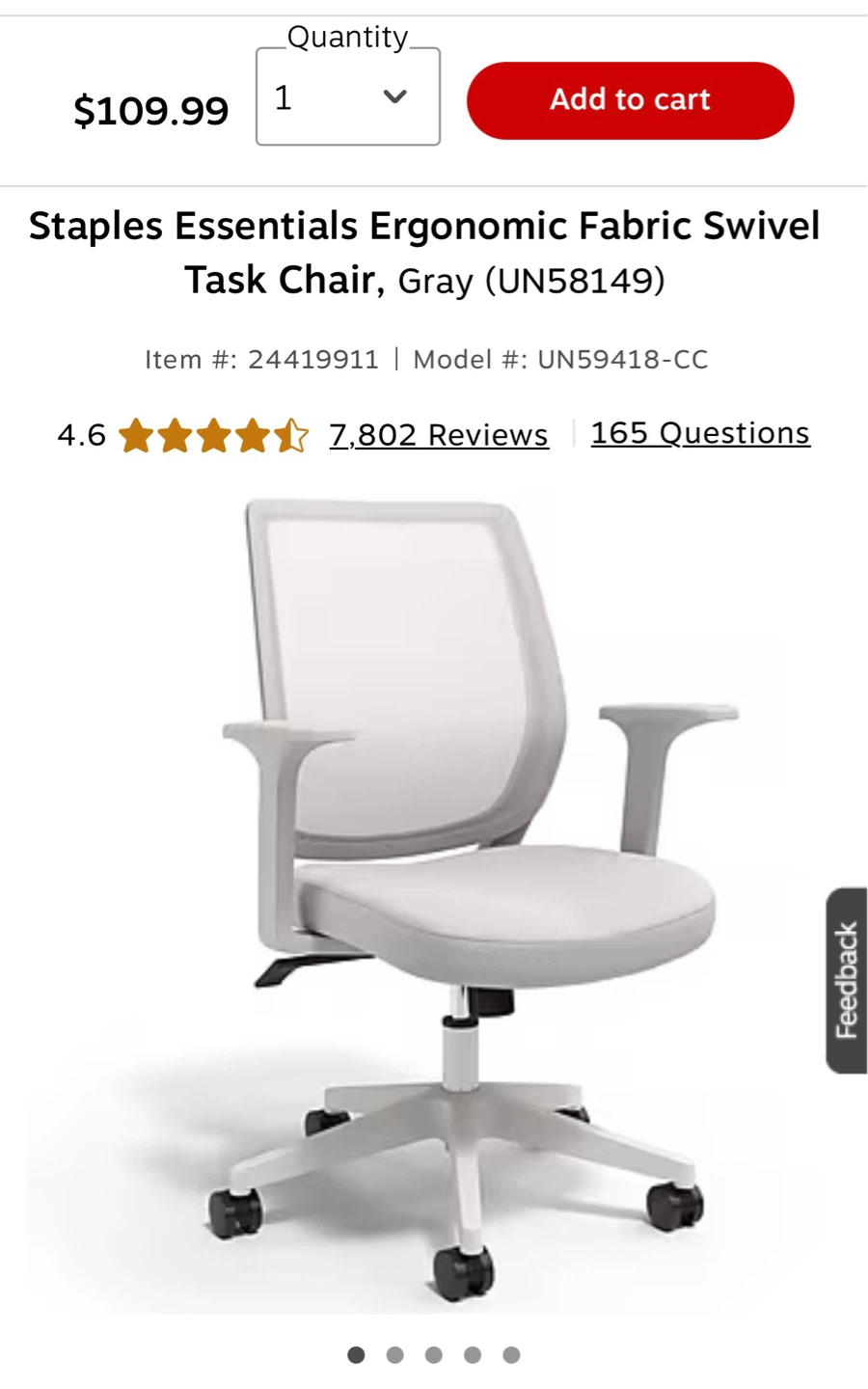 Staples Essentials Ergonomic Desk Chair