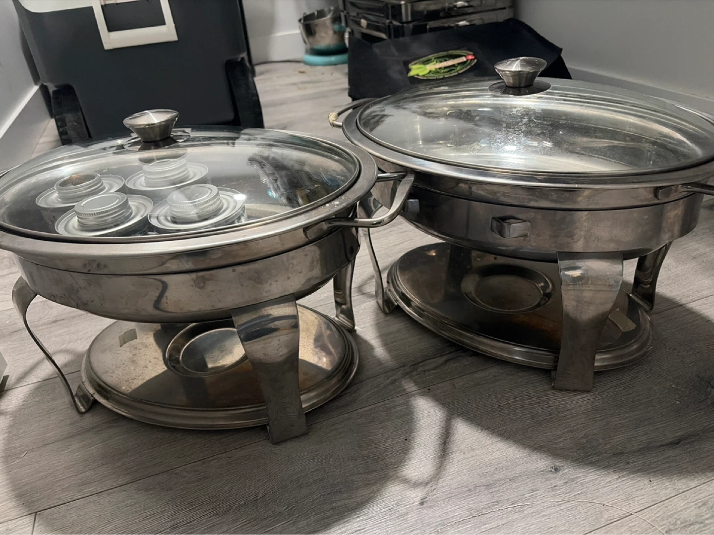 Chafing Dish Set - Stainless Steel with Glass Lids