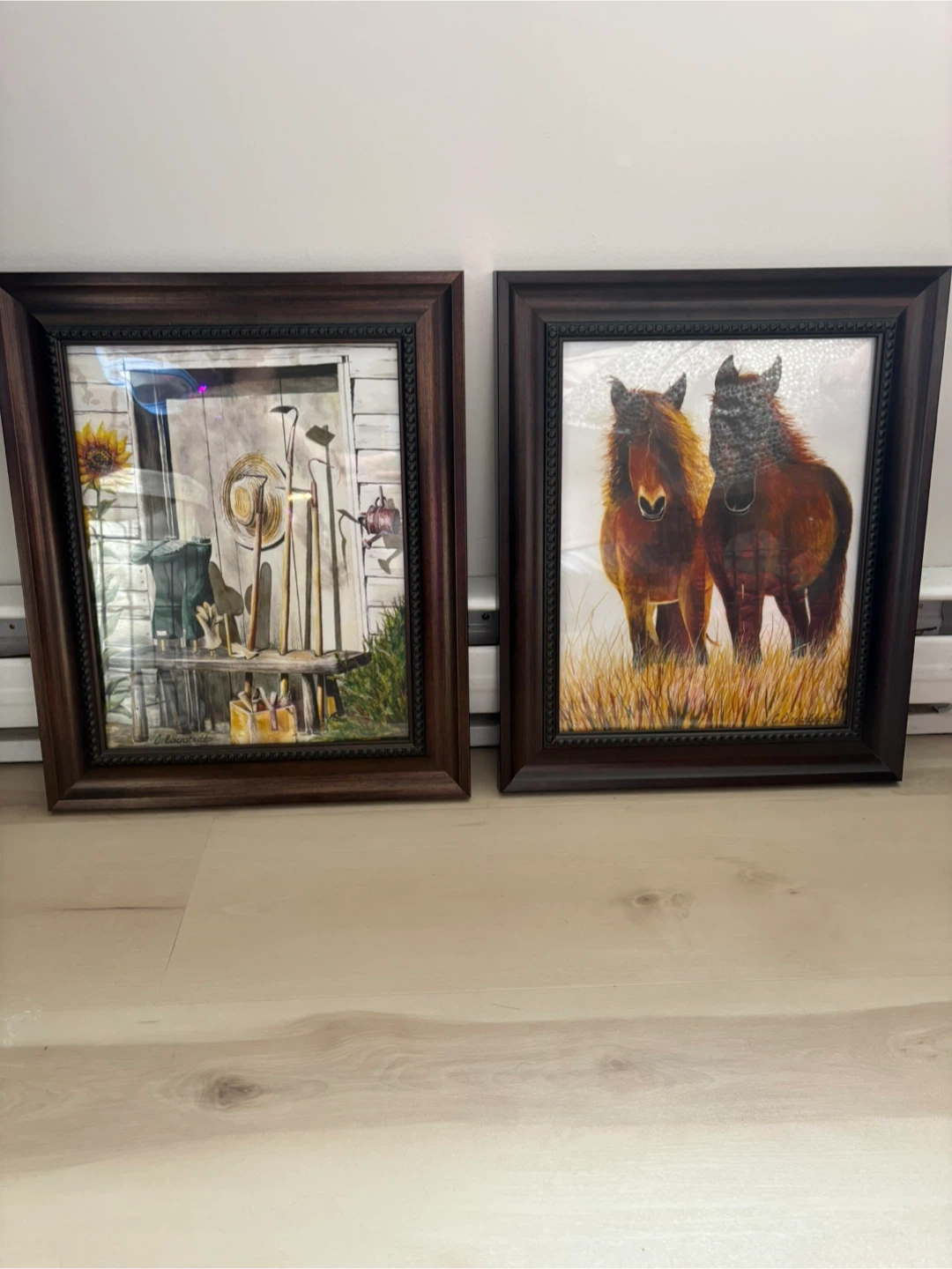 Framed Art Prints - Garden Tools & Horses
